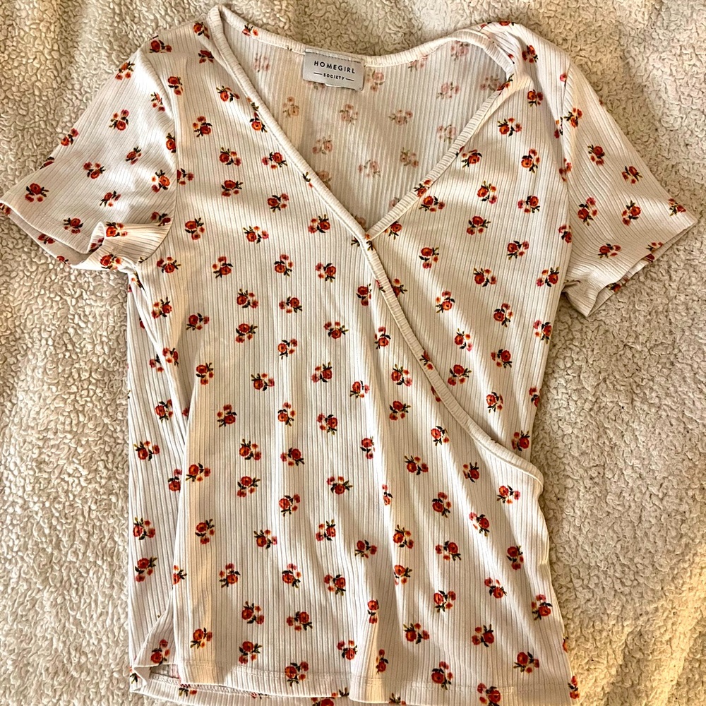 homegirl society floral short sleeve top